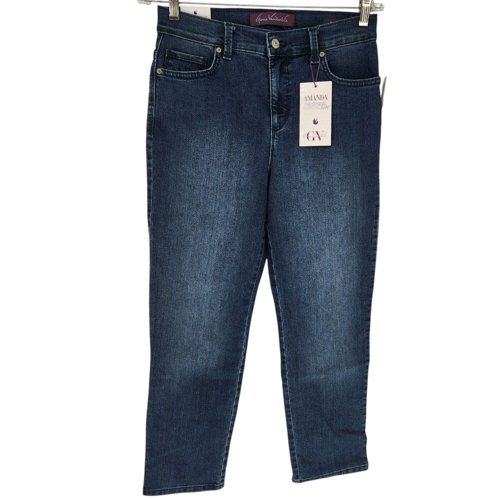 Gloria Vanderbilt Size 8P Short Amanda Frisco Medium Wash Slimming Jeans NWT